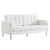 63 - Inch Loft Tufted Vegan Leather Loveseat - Loveseats available at Alpine Outlets in Denver