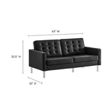 63 - Inch Loft Tufted Vegan Leather Loveseat - Loveseats available at Alpine Outlets in Denver