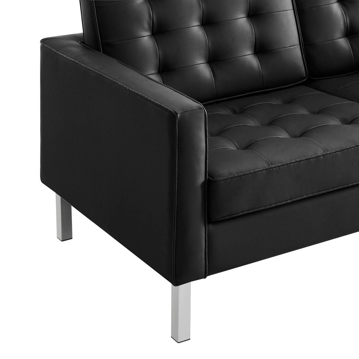 63 - Inch Loft Tufted Vegan Leather Loveseat - Loveseats available at Alpine Outlets in Denver