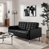 63 - Inch Loft Tufted Vegan Leather Loveseat - Loveseats available at Alpine Outlets in Denver