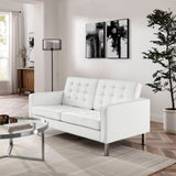 63 - Inch Loft Tufted Vegan Leather Loveseat - Loveseats available at Alpine Outlets in Denver