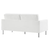 63 - Inch Loft Tufted Vegan Leather Loveseat - Loveseats available at Alpine Outlets in Denver