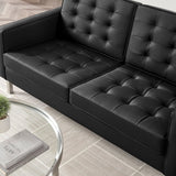 63 - Inch Loft Tufted Vegan Leather Loveseat - Loveseats available at Alpine Outlets in Denver