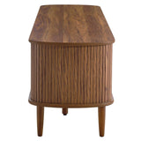 63 Inch Mid - Century Curved Beadboard TV Stand - TV Stands available at Alpine Outlets in Denver