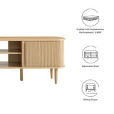 63 Inch Mid - Century Curved Beadboard TV Stand - TV Stands available at Alpine Outlets in Denver