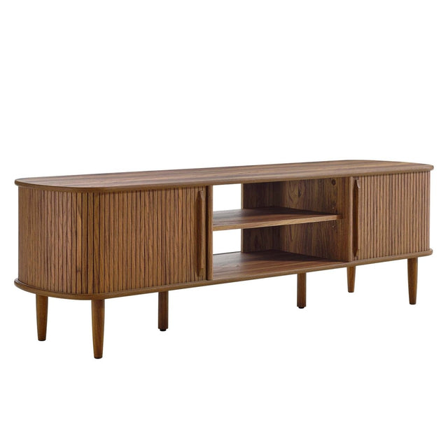 63 Inch Mid - Century Curved Beadboard TV Stand - TV Stands available at Alpine Outlets in Denver