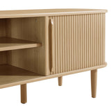 63 Inch Mid - Century Curved Beadboard TV Stand - TV Stands available at Alpine Outlets in Denver