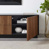 63 Inch Rustic Plinth Base TV Stand in Black Walnut - TV Stands available at Alpine Outlets in Denver