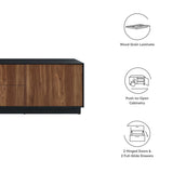 63 Inch Rustic Plinth Base TV Stand in Black Walnut - TV Stands available at Alpine Outlets in Denver