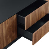 63 Inch Rustic Plinth Base TV Stand in Black Walnut - TV Stands available at Alpine Outlets in Denver