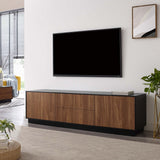 63 Inch Rustic Plinth Base TV Stand in Black Walnut - TV Stands available at Alpine Outlets in Denver