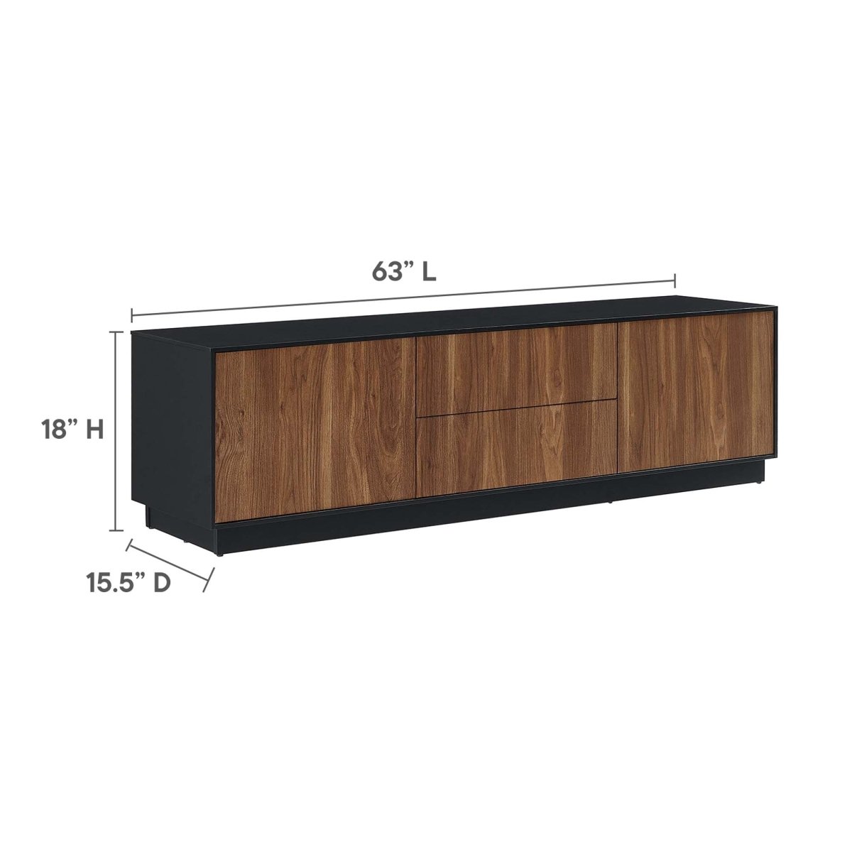 63 Inch Rustic Plinth Base TV Stand in Black Walnut - TV Stands available at Alpine Outlets in Denver