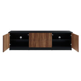 63 Inch Rustic Plinth Base TV Stand in Black Walnut - TV Stands available at Alpine Outlets in Denver