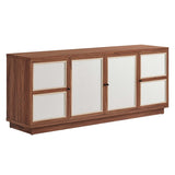 63 Inch Wood Grain Media Console TV Stand in Walnut - TV Stands available at Alpine Outlets in Denver