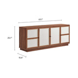 63 Inch Wood Grain Media Console TV Stand in Walnut - TV Stands available at Alpine Outlets in Denver