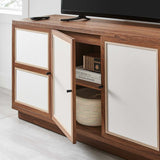 63 Inch Wood Grain Media Console TV Stand in Walnut - TV Stands available at Alpine Outlets in Denver