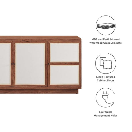 63 Inch Wood Grain Media Console TV Stand in Walnut - TV Stands available at Alpine Outlets in Denver