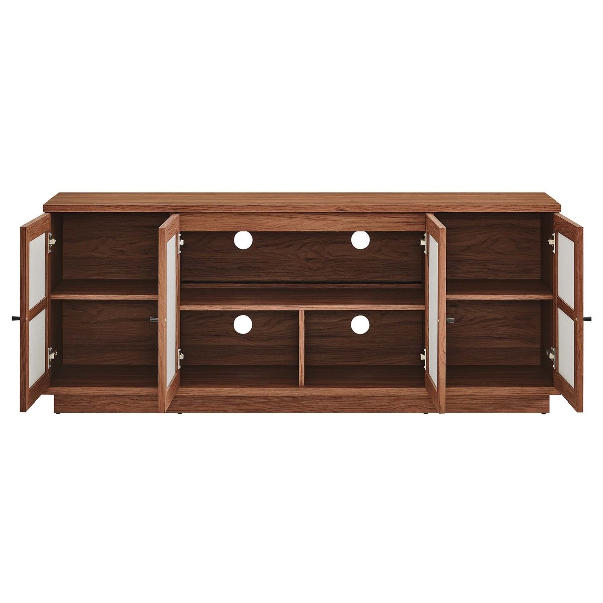 63 Inch Wood Grain Media Console TV Stand in Walnut - TV Stands available at Alpine Outlets in Denver