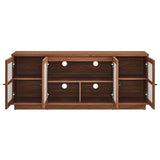 63 Inch Wood Grain Media Console TV Stand in Walnut - TV Stands available at Alpine Outlets in Denver