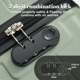 6 Piece Lightweight Hardshell Luggage Set With Double Spinner Wheels, Password Lock