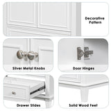 30" Bathroom Vanity With Sink Combo Undermount Sink, Cabinet With Doors And Drawer - White