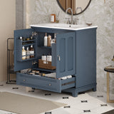 Bathroom Vanity With Sink, Cabinet With Adjustable Shelf And Drawer Divider