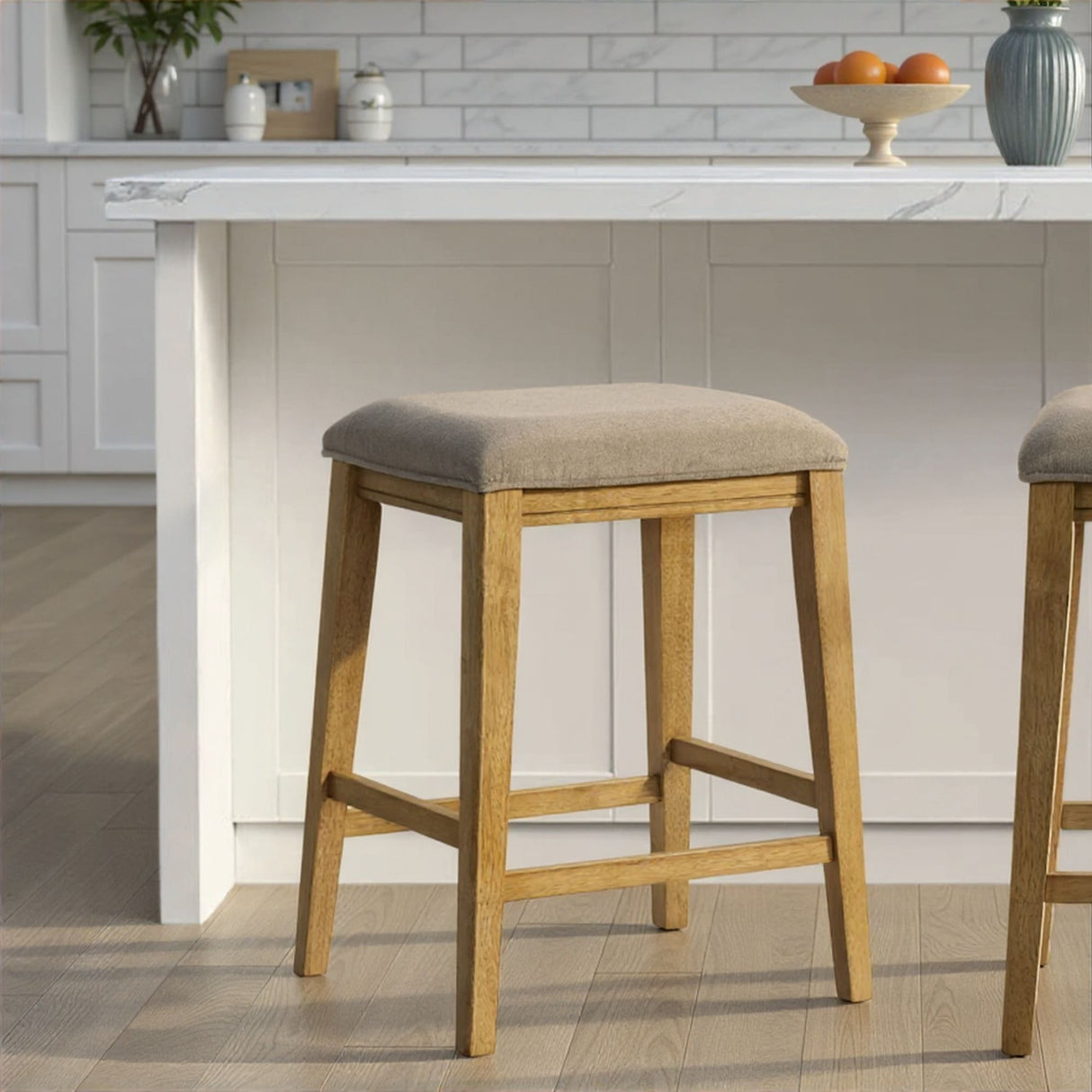 Jane - Contemporary Transitional Wood Counter Height Kitchen Bar Stool