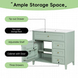 Bathroom Vanity With Sink, Cabinet With 3 Drawers And Adjustable Shelf