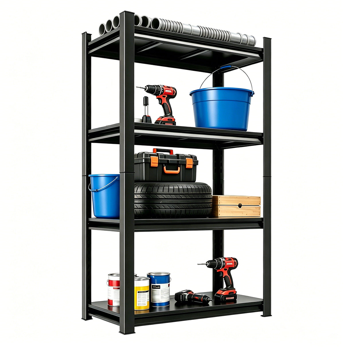 Tall Storage Shelf, Adjustable Height Storage Rack