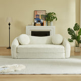 Curved Convertible Sofa, 2 In 1 Frameless Folding Sofa Bed With Pull Out Base And Deep Seat