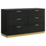 5 Piece California King Bedroom Set With Upholstered Headboard - Black