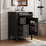 Bathroom Vanity With Top Sink, Storage Cabinet With 2 Drawers And Tip-Out Drawer