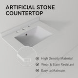 Basin Sink, 0.6" Ultra Thin Profile, Triple Faucet Holes