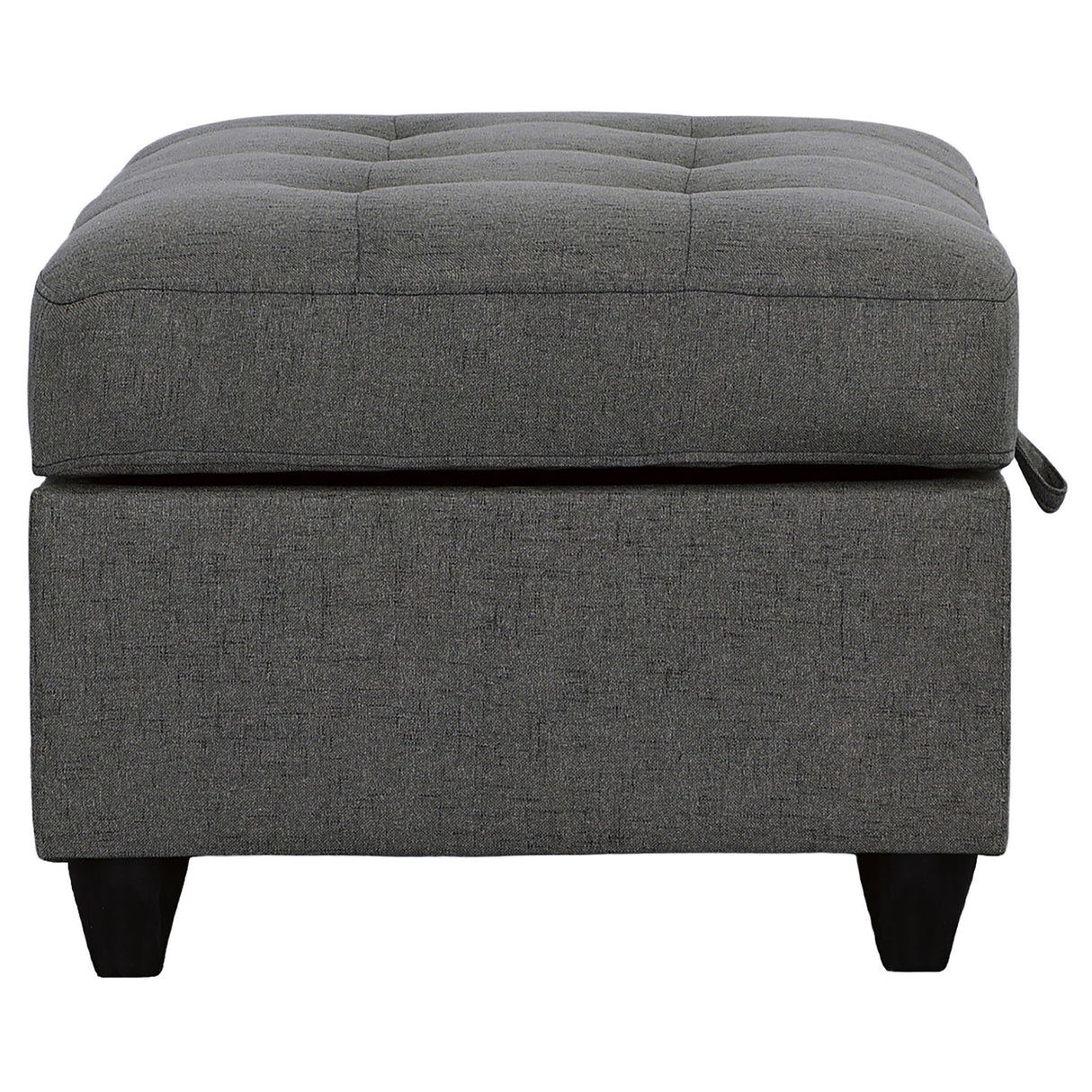 Storage Ottoman With Tufted Design - Gray