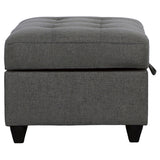 Storage Ottoman With Tufted Design - Gray