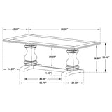 Villeneuve - Rectangular Double Pedestal Dining Table - Rustic