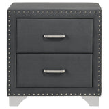 Upholstered 2 Drawer Nightstand With Accents