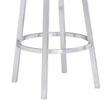 Titana - Swivel Faux Leather And Brushed Stainless Steel Bar Stool