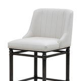 Marvin - Steel Frame Faux Leather Upholstered Counter Height Barstool