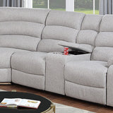 Manual Motion Reclining Loveseat 3 Piece Sectional Set With Console Storage And Cup Holders