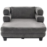 Oversized Chaise Lounge Sofa Bed With Deep Seat And Layered Armrests