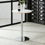 Circular Bar Table - White / Silver