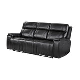 Gary - Power Reclining Sofa With Pillow Top Arms, Hidden Cup Holders - Black