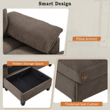 Modern U - Shaped Sectional Sofa With Storage Ottomans, USB Ports, And Cup Holders