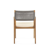 Outdoor 3 Pieces Acacia Wood Dining Set With Cushions