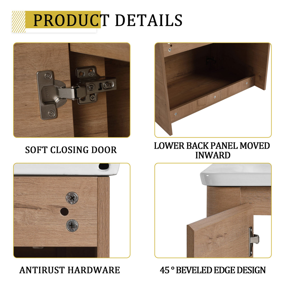 Wall Mounted Bathroom Vanity With Sink & 1 Soft Close Door