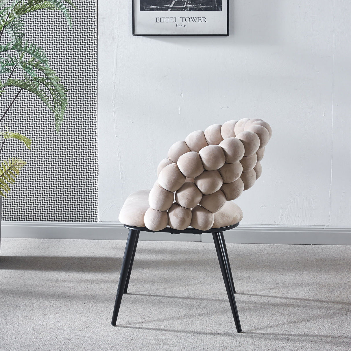 Modern Chair With Tube Legs, Soft Cushions And Comfortable Backrest