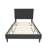 Bed With Channel Tufted Adjustable Headboard