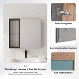 Wall Mounted Bathroom Cabinet & Adjustable Shelves - Imitative Oak