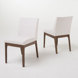 5 Piece Dining Set With Table And Upholstered Chairs - Light Beige / Walnut